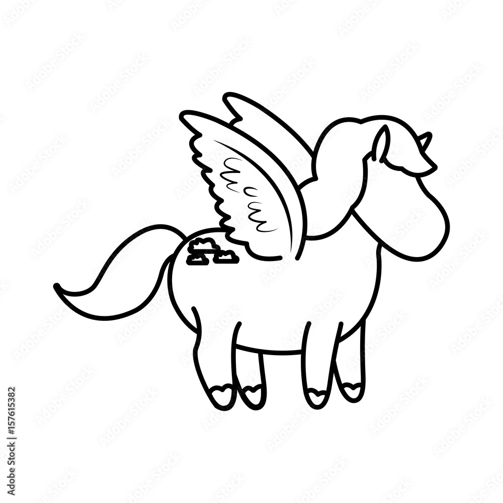 beautiful horse pony wings foal toy vector illustration beautiful horse pony wings foal toy vector illustration