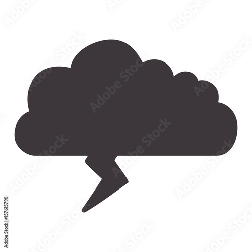 cloud with thunder dangerous weather, vector illustration