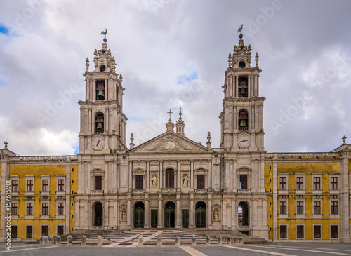 View at the building of National Palace in Mafra ,Portugal