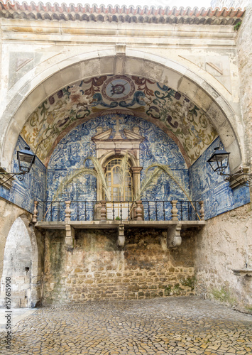 Obidos city gate with azulejo decoration - Portugal
