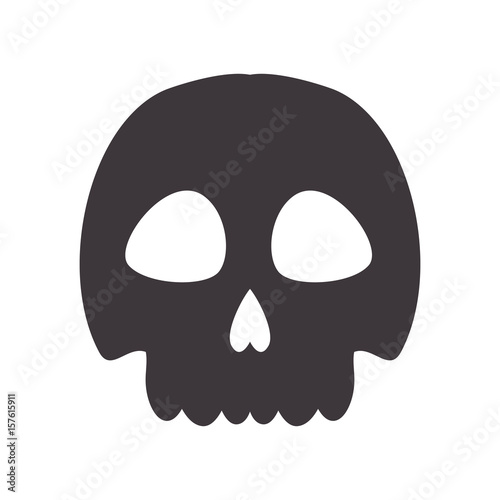 skull danger and caution alert vector illustration