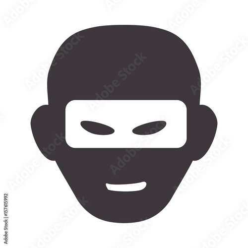 thief with mask dangerous symbol vector illustration