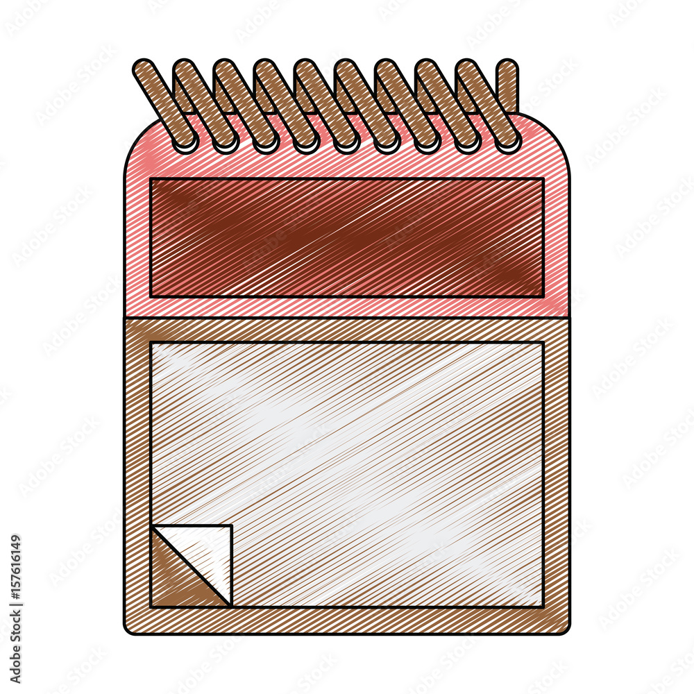 color crayon stripe silhouette of notepad with spiral vector illustration color crayon stripe silhouette of notepad with spiral vector illustration