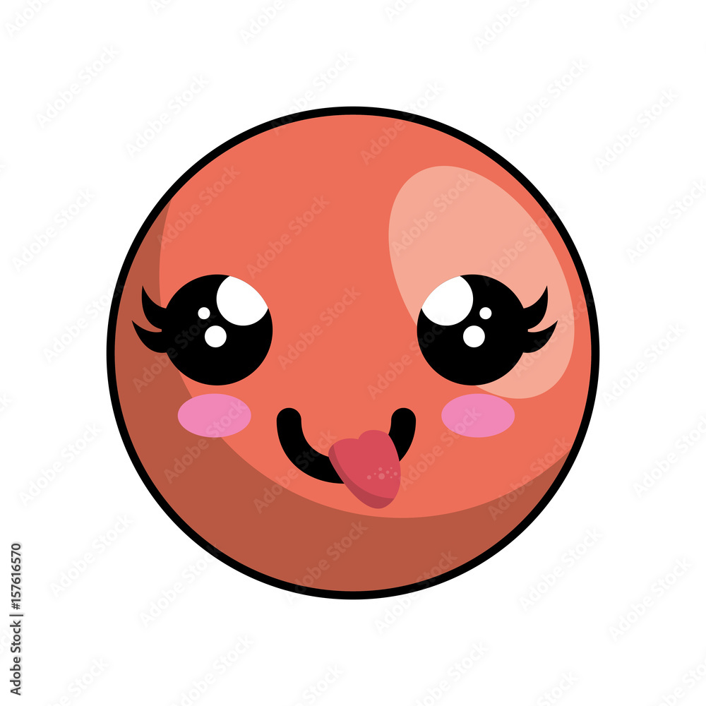 kawaii face icon over white background. colorful design vector illustration kawaii face icon over white background. colorful design vector illustration