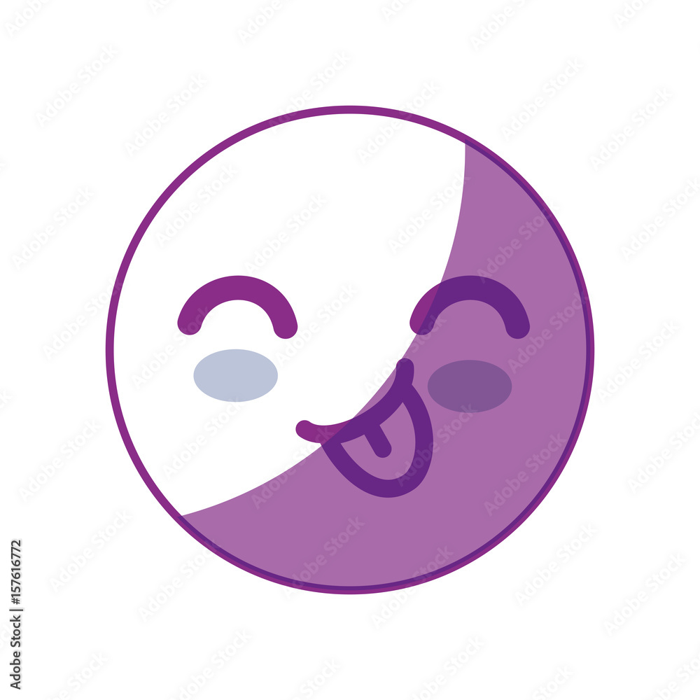 kawaii happy face icon over white background. vector illustration kawaii happy face icon over white background. vector illustration