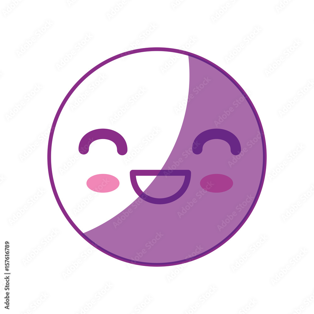 kawaii happy face icon over white background. vector illustration kawaii happy face icon over white background. vector illustration