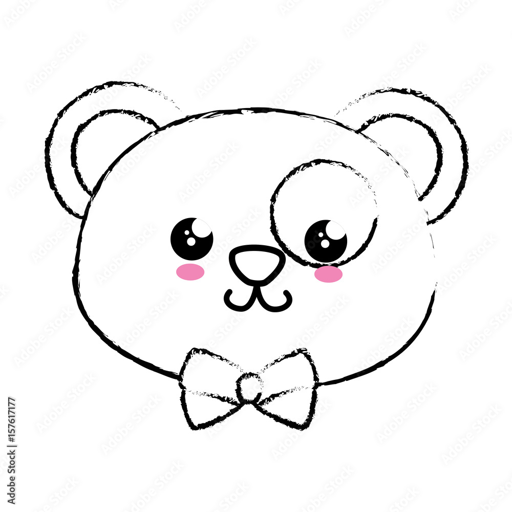 kawaii panda bear icon over white background. vector illustration kawaii panda bear icon over white background. vector illustration