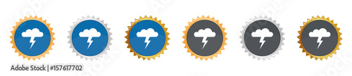 Gewitterwolke - Gezacktes Button-Set