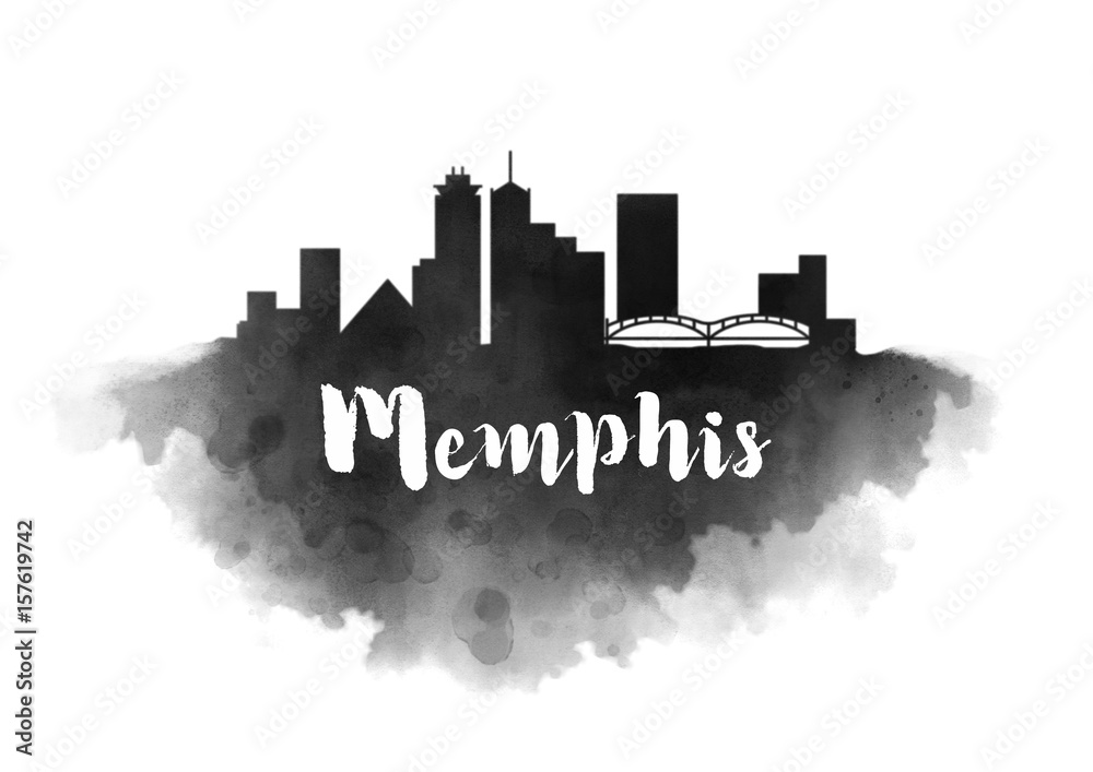 Obraz Akwarela panoramę miasta Memphis