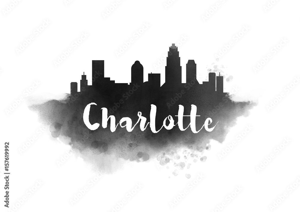 Obraz Akwarela Charlotte City Skyline
