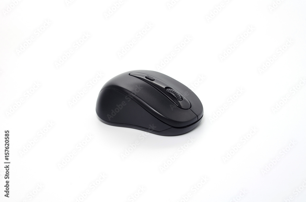 wireless black computer mouse isolate on white background wireless black computer mouse isolate on white background