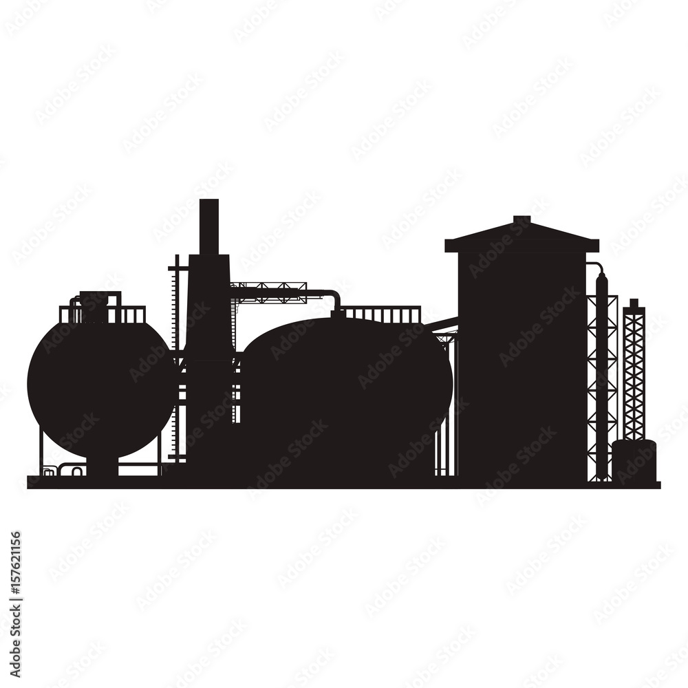 Obraz premium industry factory building vector icon ilustration plant
