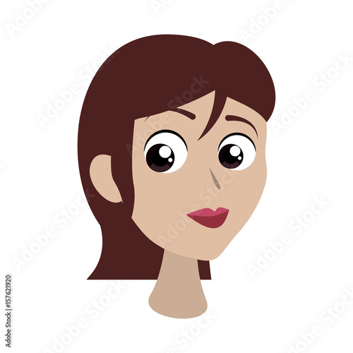 Woman cartoon face icon vector illustration graphic design