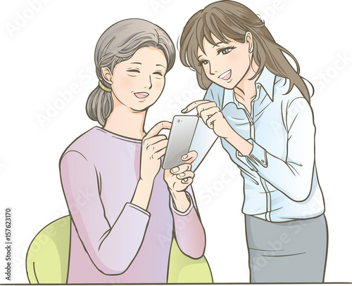 スマホの使い方を教える