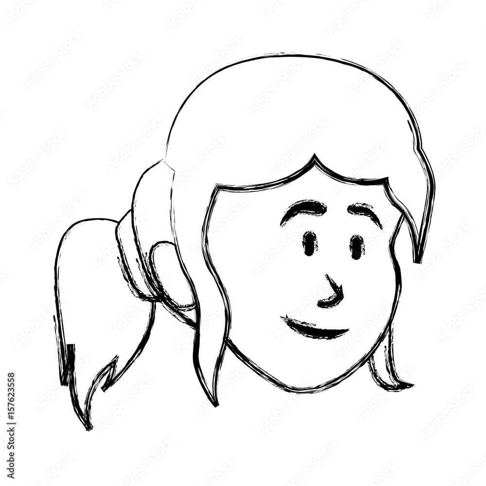 Woman cartoon face icon vector illustration graphic design Woman cartoon face icon vector illustration graphic design