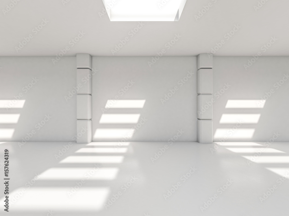 Abstract modern architecture background, empty white open space interior. 3D rendering Abstract modern architecture background, empty white open space interior. 3D rendering