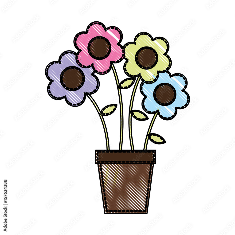Drawing Vector Flowers Pot Design Elements PNG Images | EPS Free Download -  Pikbest