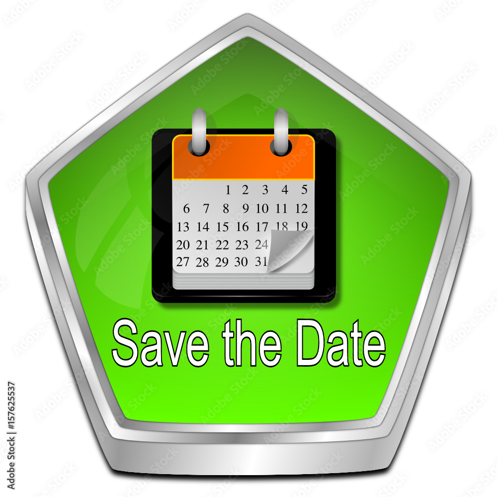 Naklejka premium Save the Date Button - 3D illustration