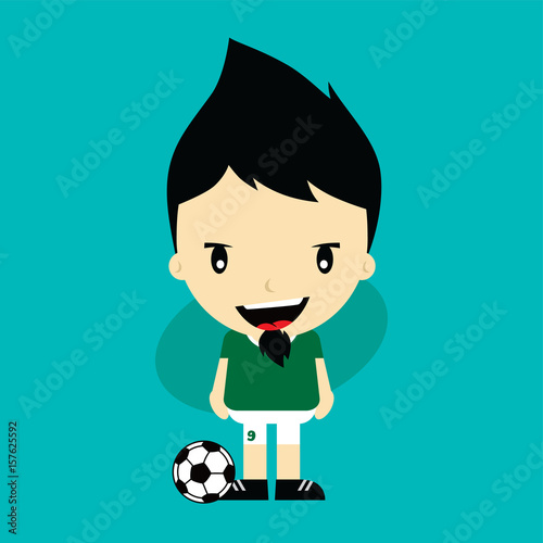 funny cartoon soccer player league vector art
