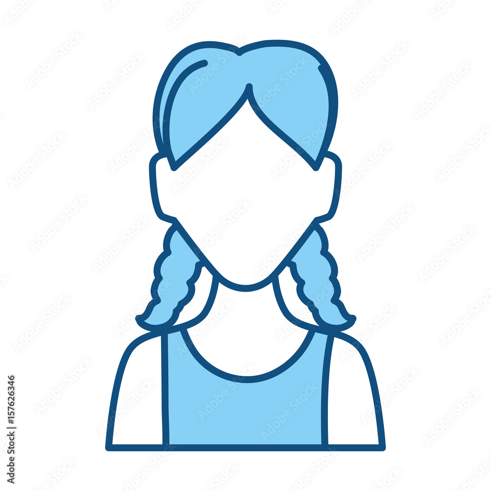 Woman faceless avatar vector illustration graphic design