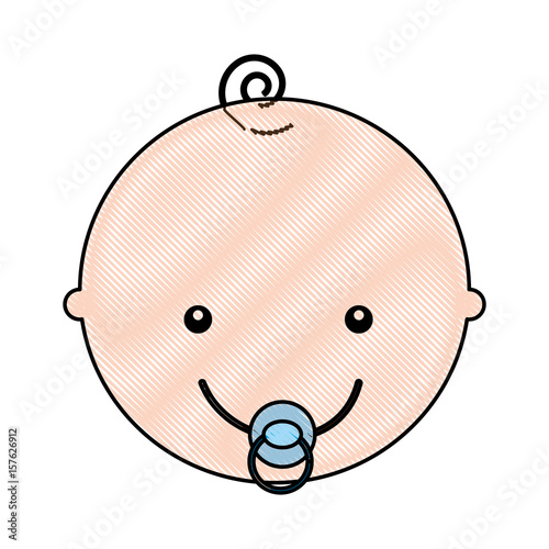head cute baby icon vector illustration design