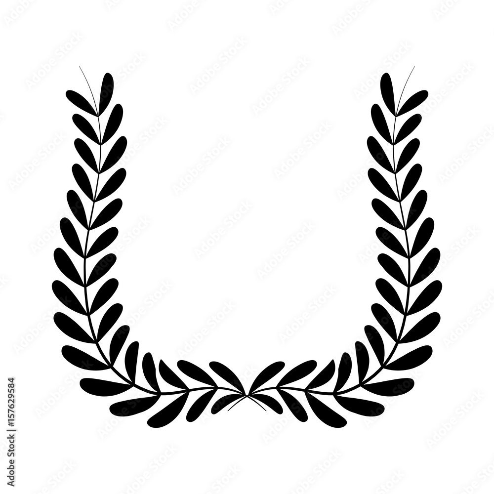 Wreath leaves ornament icon vector illustration graphic design Wreath leaves ornament icon vector illustration graphic design