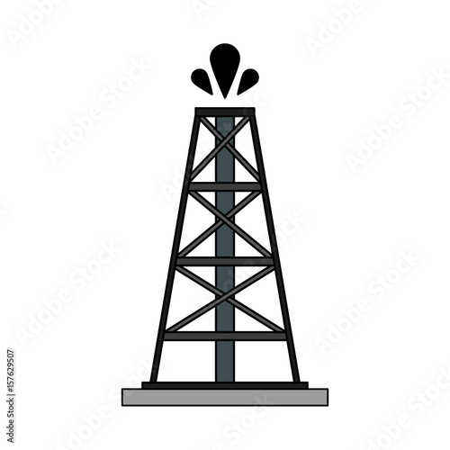 color image cartoon oil crude tower vector illustration