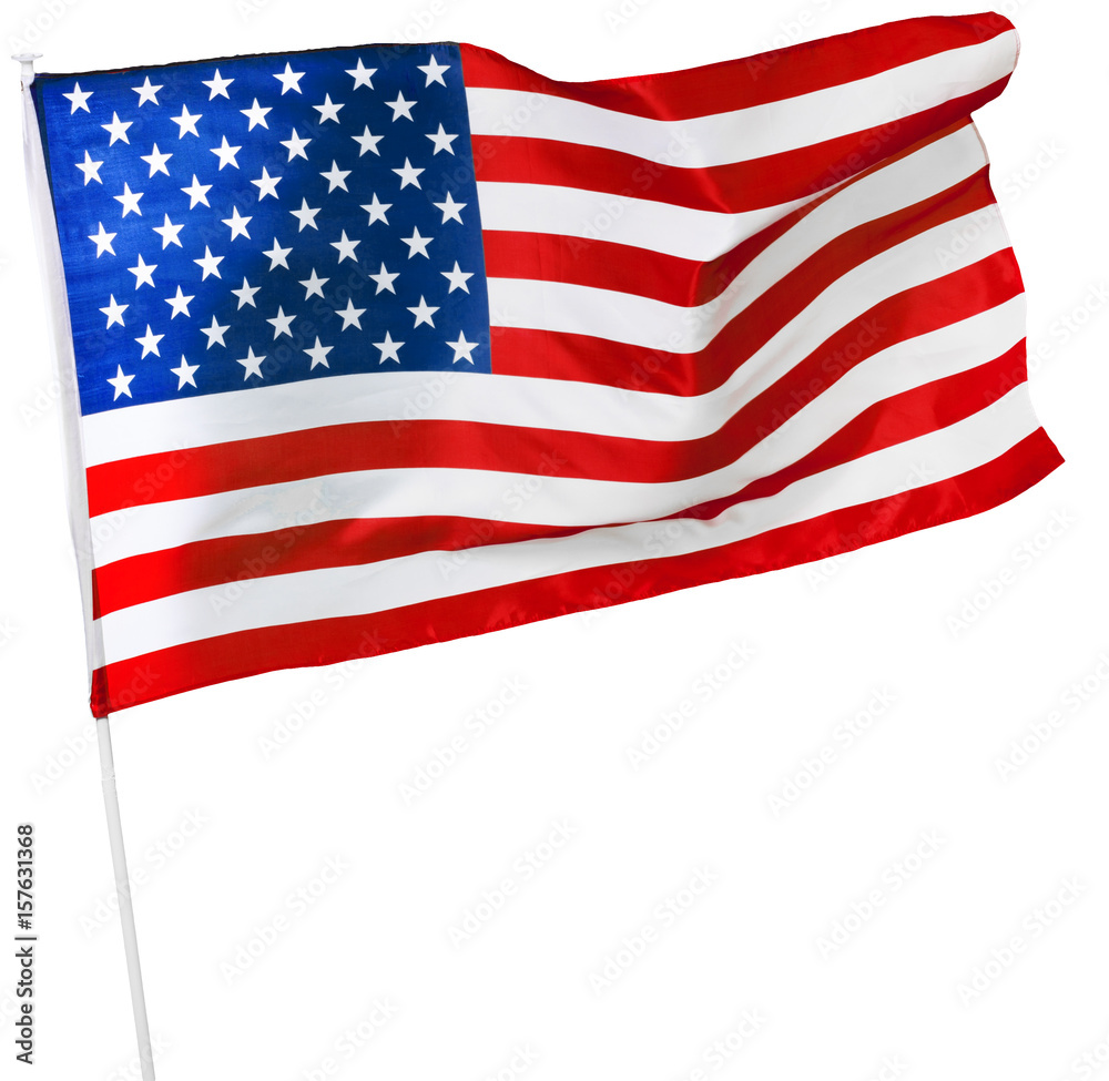 Fototapeta premium American flag isolated on white