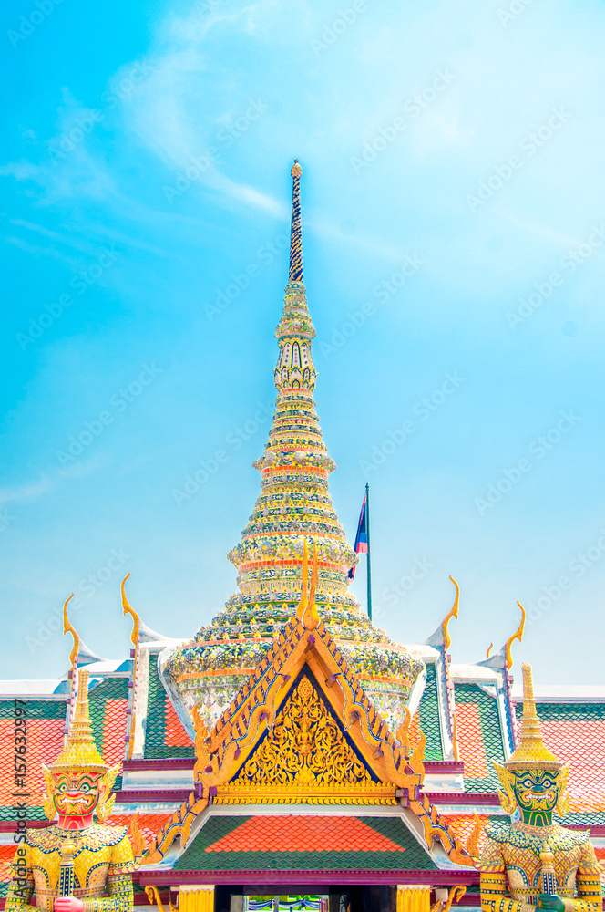 Fototapeta premium The Giant Demon Guardian at Wat Phra Kaew, Grand Palace, Bangkok, Thailand.