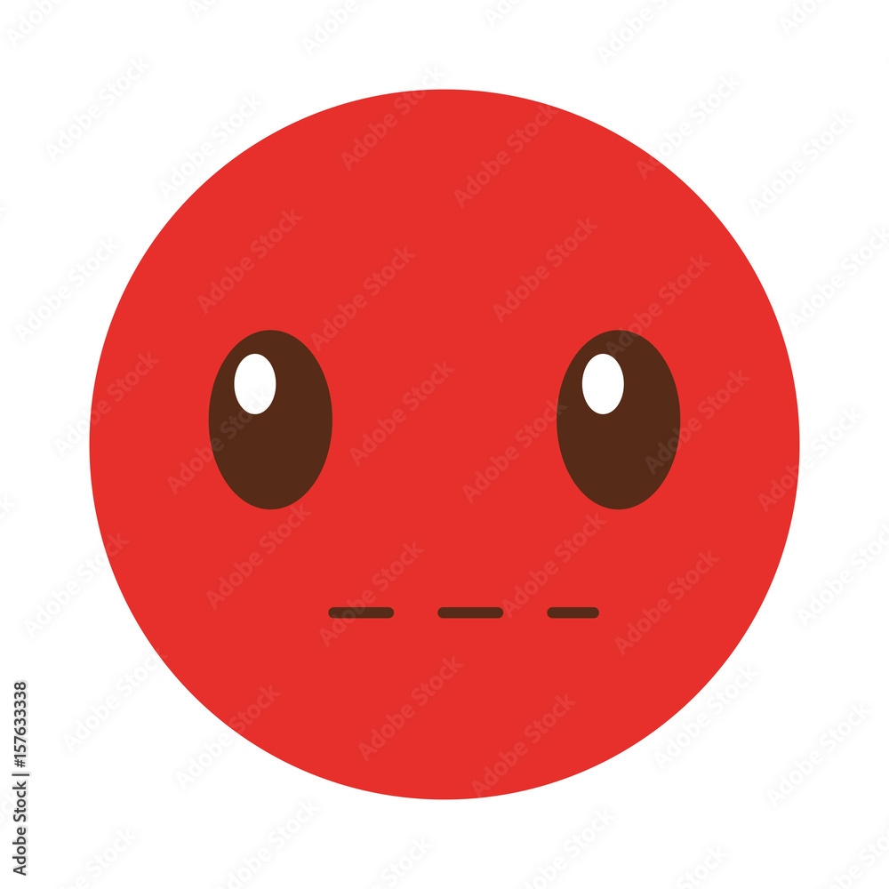Fototapeta premium silent emoticon face kawaii style vector illustration design