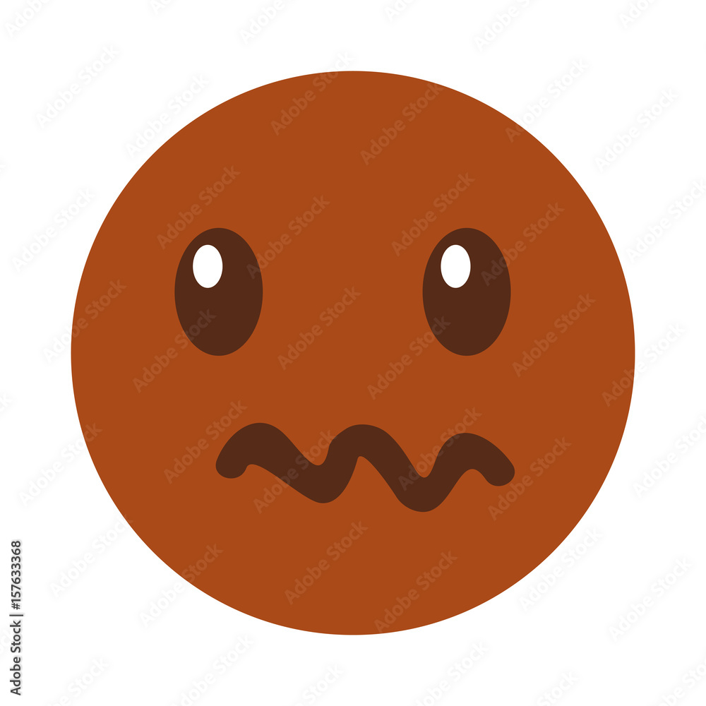 Fototapeta premium angry emoticon face kawaii style vector illustration design