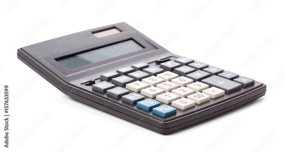 black calculator isolated on white background black calculator isolated on white background