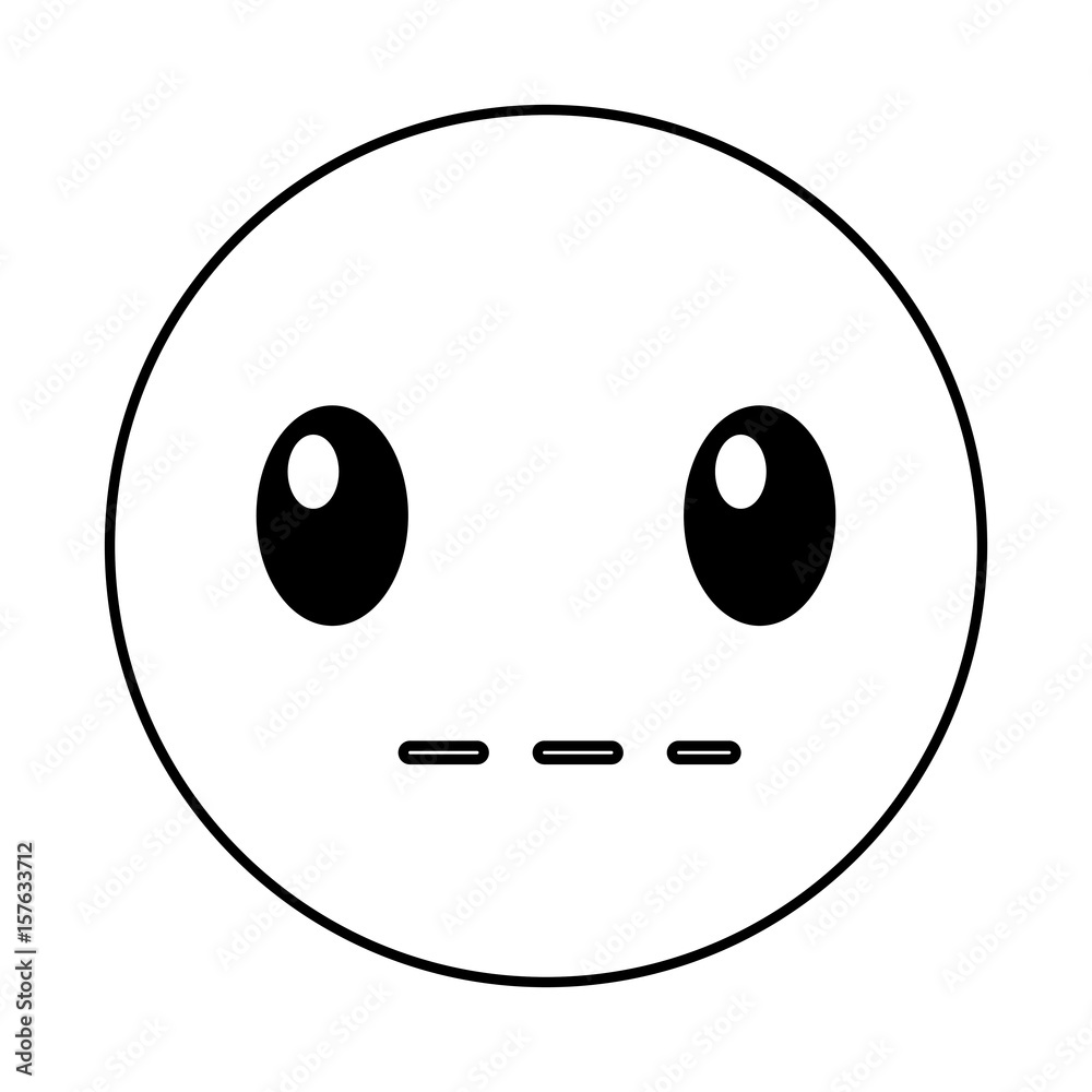 silent emoticon face kawaii style vector illustration design silent emoticon face kawaii style vector illustration design