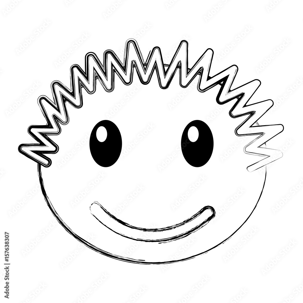 Fototapeta premium head boy happy expression vector illustration design