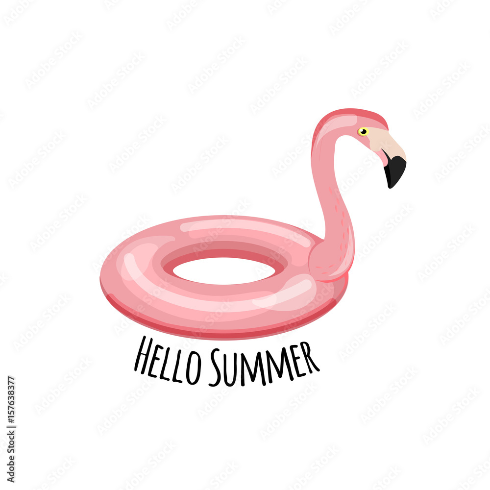 Swim ring. Shape of flamingo. Vector illustration. Cartoon illustration of swim ring vector icon. Pool float. Swim ring. Shape of flamingo. Vector illustration. Cartoon illustration of swim ring vector icon. Pool float.