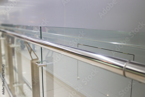 Indoor Glass Wall With Aluminium Handrail