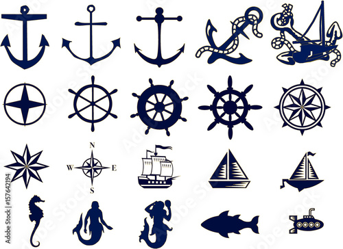 Vector de motivos marineros