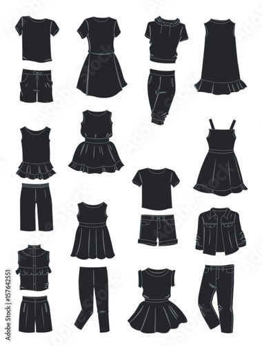 Silhouettes of summer clothes for girls