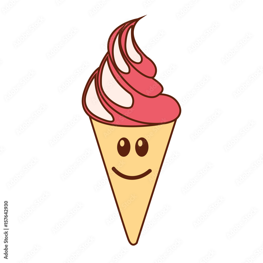 Delicious ice cream cone kawaii character vector illustration design Delicious ice cream cone kawaii character vector illustration design