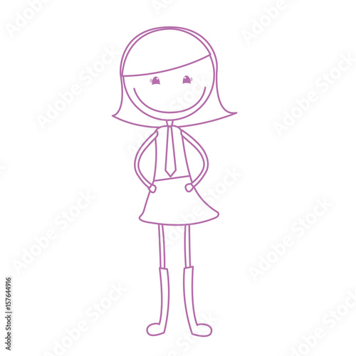cute girl drawing character vector illustration design