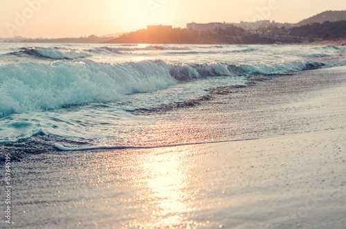 Sunset over sea photo