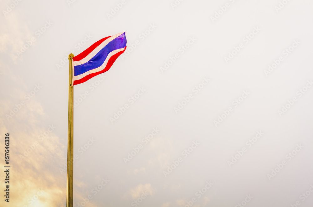 Thailand flag with blue sky