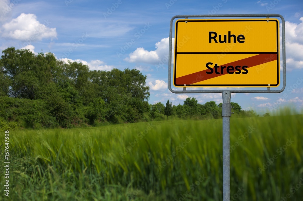 Ruhe - Stress - Bilder mit Wörtern aus dem Bereich Sommer und Urlaub, Wortwolke, Würfel, Buchstabe, Bild, Illustration