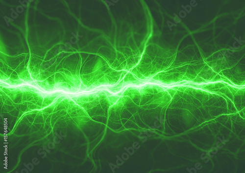 Abstract green lightning  electric background