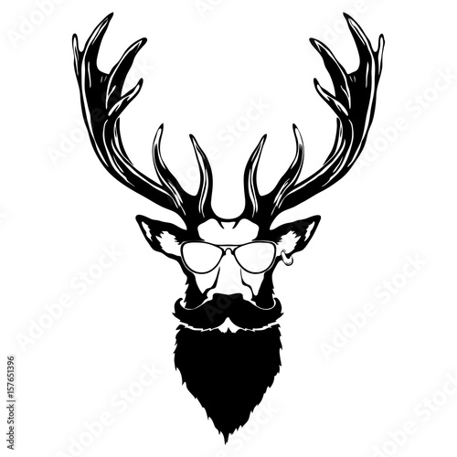 Print on t-shirt "Isolated illustration of a deer head"