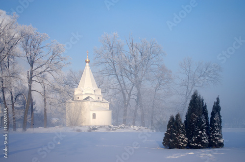 Ugresha Monastery in a foggy winter day, Russia © Natalia Sidorova