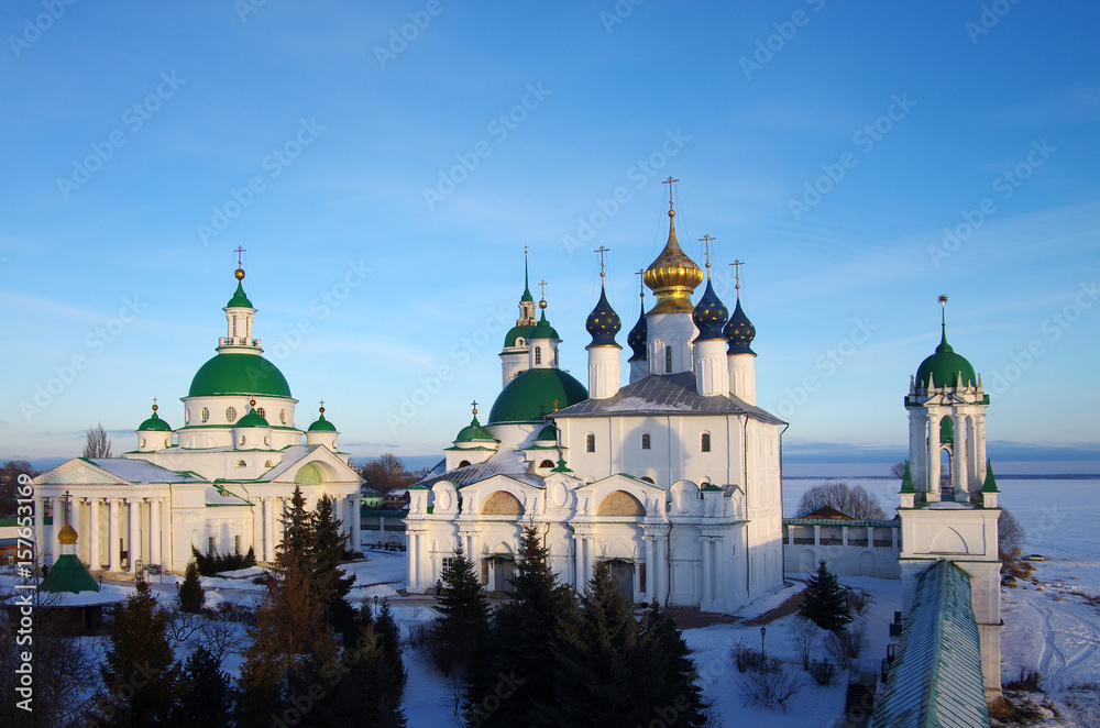 ROSTOV, RUSSIA - January, 2017: Rostov the Great. Spaso-Yakovlevsky Monastery in winter day