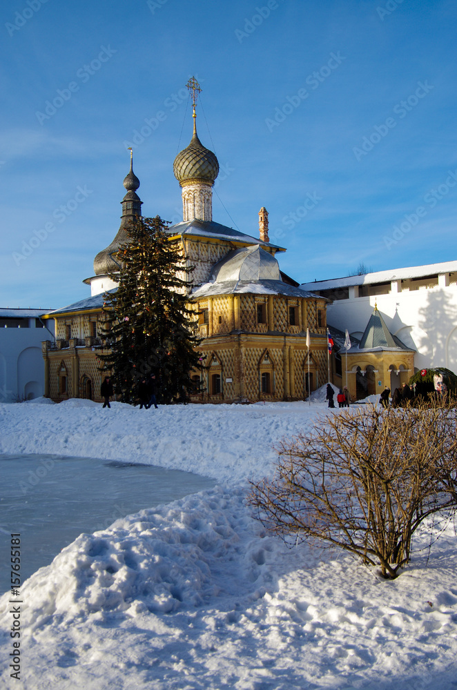 ROSTOV, RUSSIA - January, 2017: Kremlin in Rostov in winter day ROSTOV, RUSSIA - January, 2017: Kremlin in Rostov in winter day