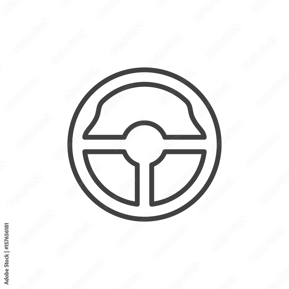 Steering wheel line icon, outline vector sign, linear style pictogram isolated on white. Symbol, logo illustration. Editable stroke. Pixel perfect Steering wheel line icon, outline vector sign, linear style pictogram isolated on white. Symbol, logo illustration. Editable stroke. Pixel perfect