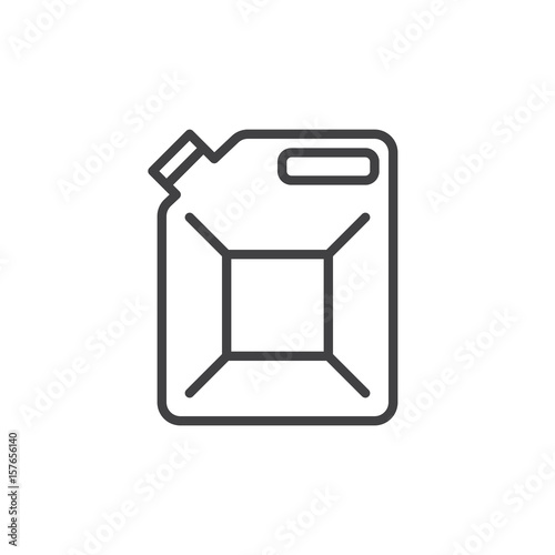 Jerrycan, canister line icon, outline vector sign, linear style pictogram isolated on white. Symbol, logo illustration. Editable stroke. Pixel perfect